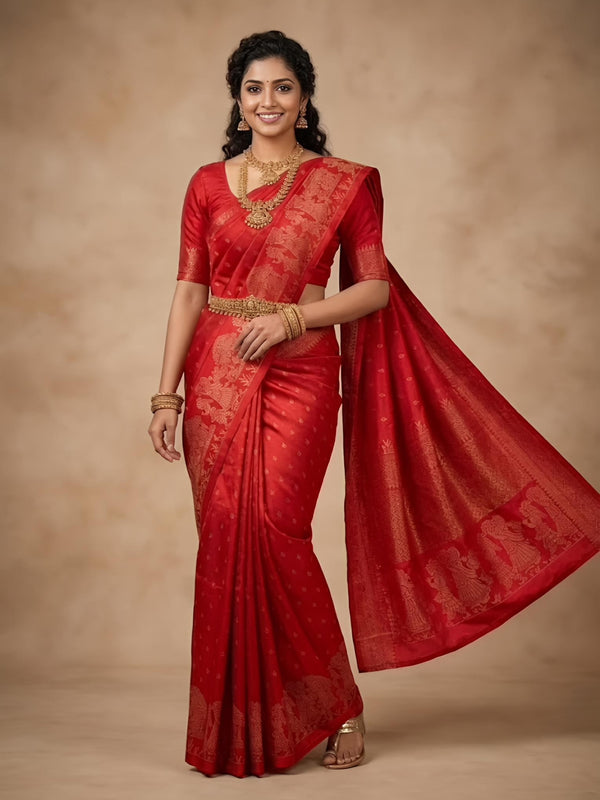 Thameera-Pure Handloom  Double Warp Soft Silk Saree[Silk Mark Certified]