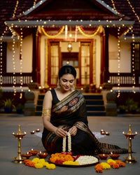 Boomika – Dark Majesty Pure Raw Silk Saree