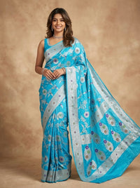 Ganthari-Banarasi Mashru Mina Pure Silk