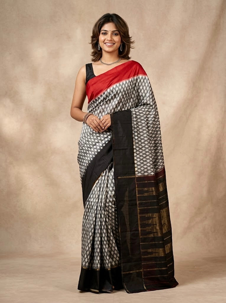 Natchithira – Pochampally Double Ikkat Pure Silk Saree (Silk Mark Certified)