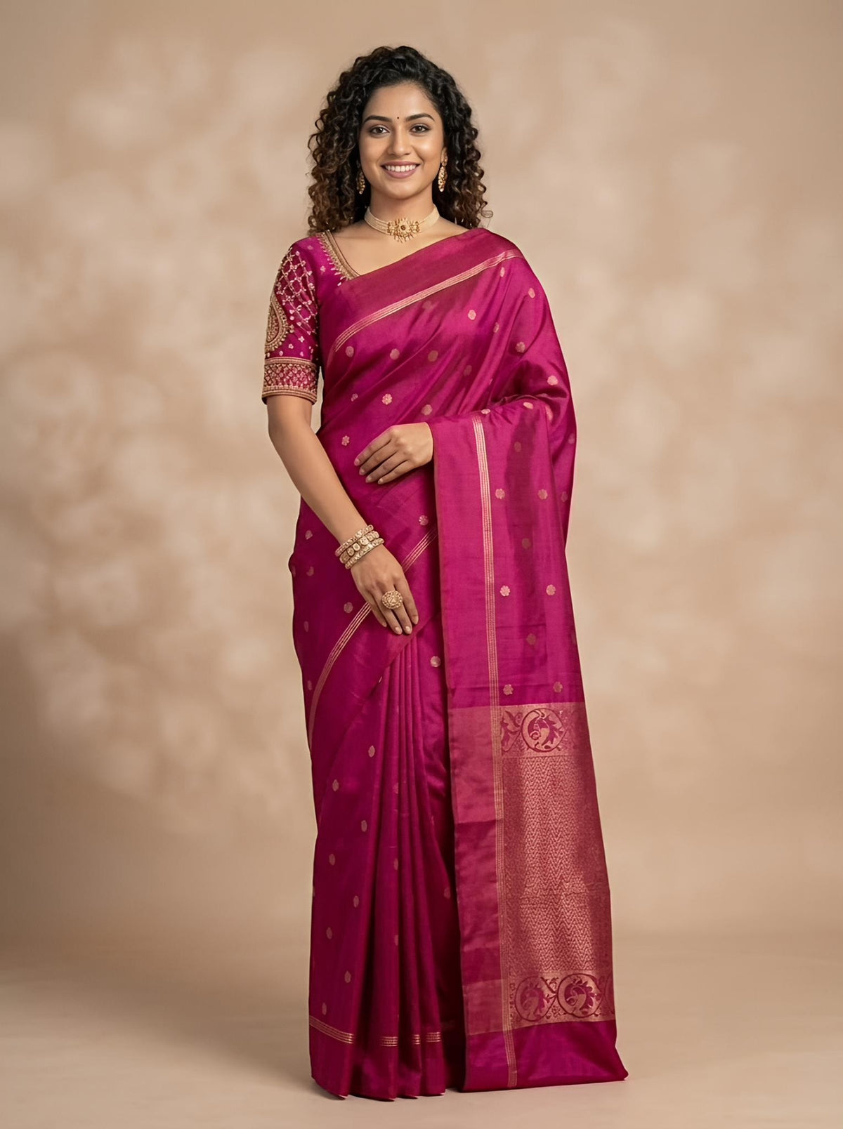 Jesintha-Pure Handloom  Double Warp Soft Silk Saree[Silk Mark Certified]
