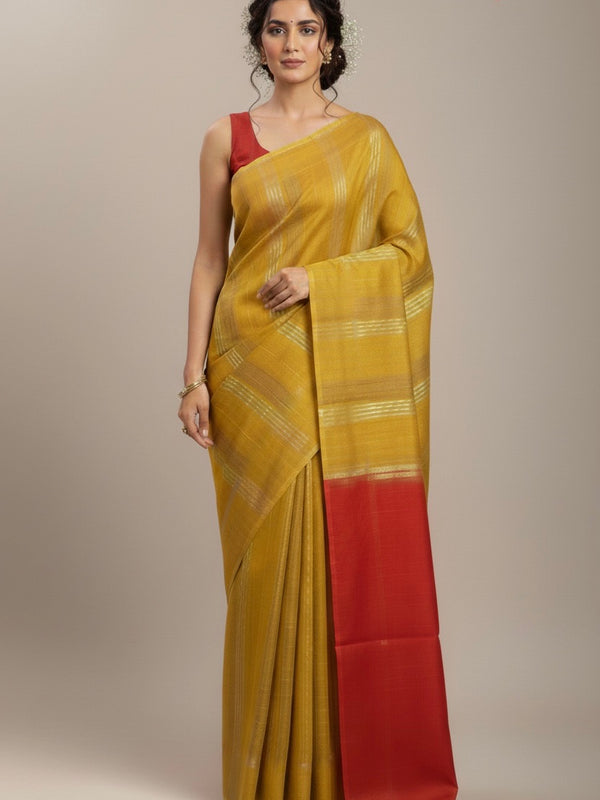Advika - Premium Semi Tussar Silk Saree - Thugil