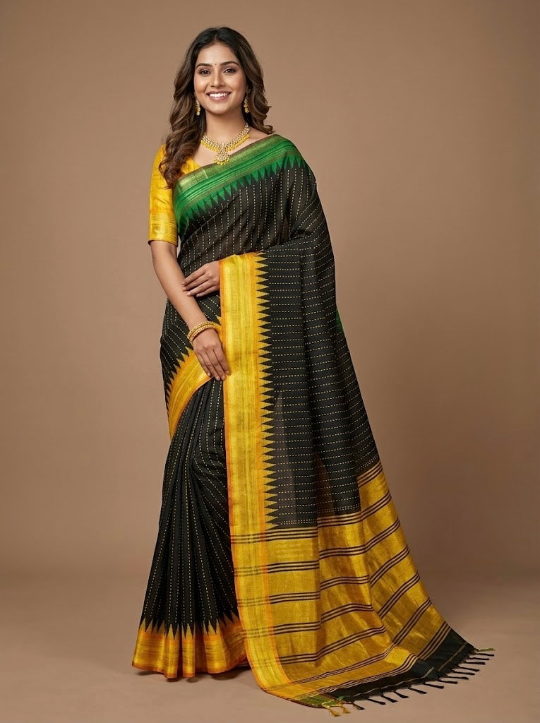 Varuna Devi- Pure Raw Silk Saree(Silkmark Certified)