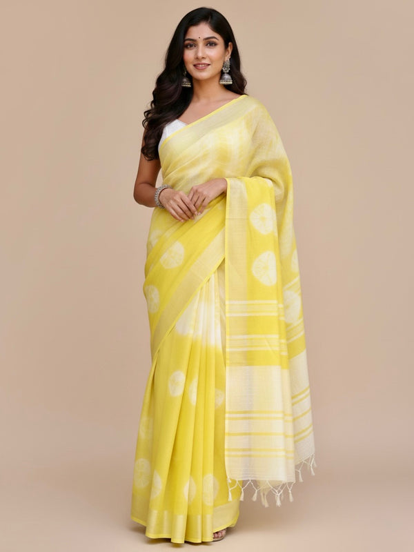 Uma Semi Linen Shibori Saree - Thugil