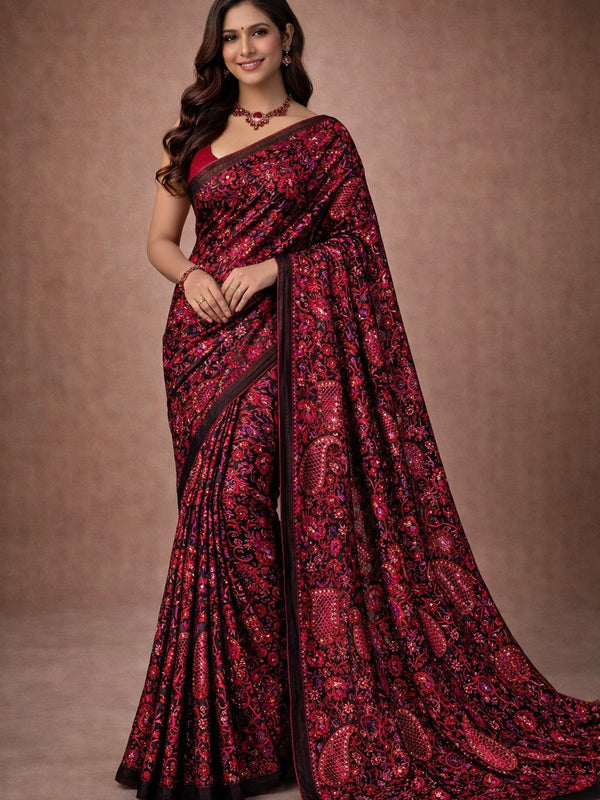Sara-Semi Tussar Chikankari Cutwork Saree