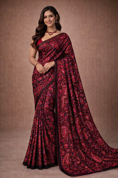 Sara-Semi Tussar Chikankari Cutwork Saree