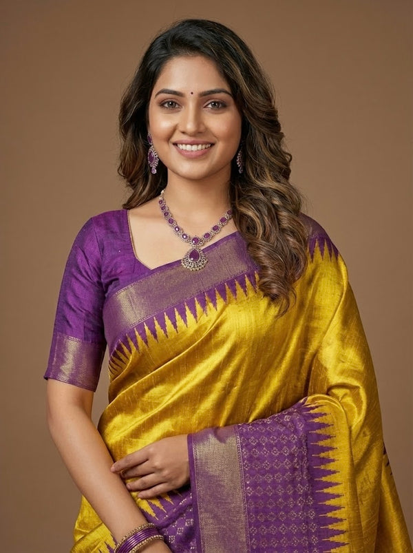 Hara- Pure Raw Silk Saree(Silkmark Certified)
