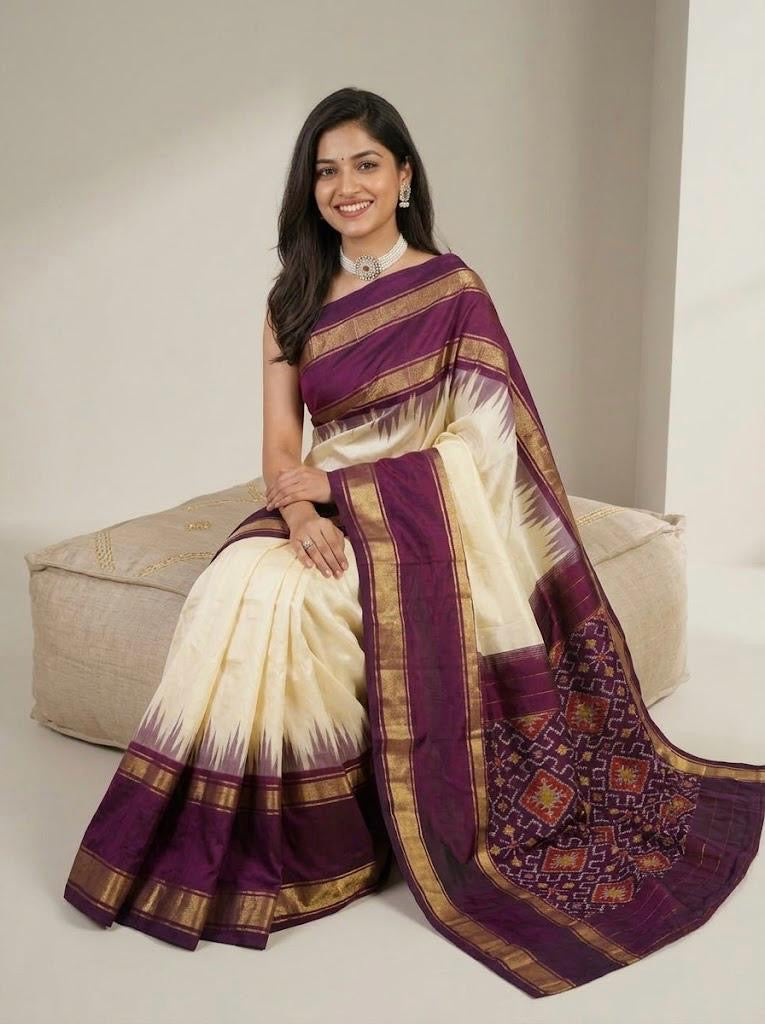 Shivika – Pochampally Double Ikkat Pure Silk Saree (Silk Mark Certified)