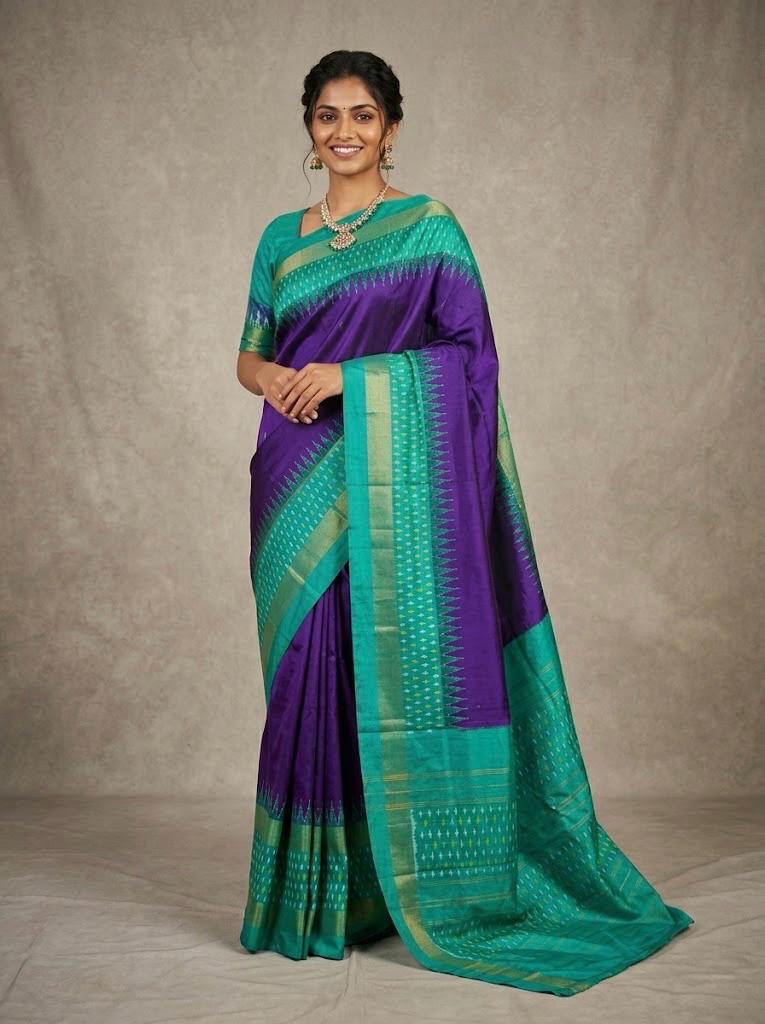 Sujatha – Pochampally Double Ikkat Pure Silk Saree (Silk Mark Certified)