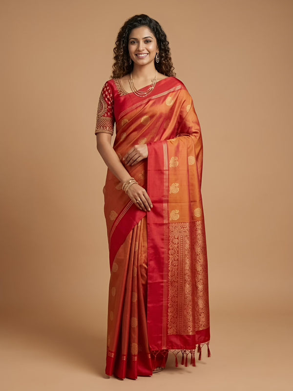 Rosa -Pure Handloom  Double Warp Soft Silk Saree[Silk Mark Certified]