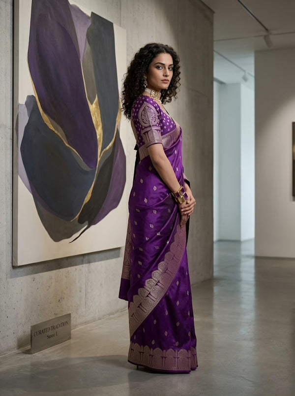 Nayagi -Banarasi Handloom Mashru Katan Silk Saree