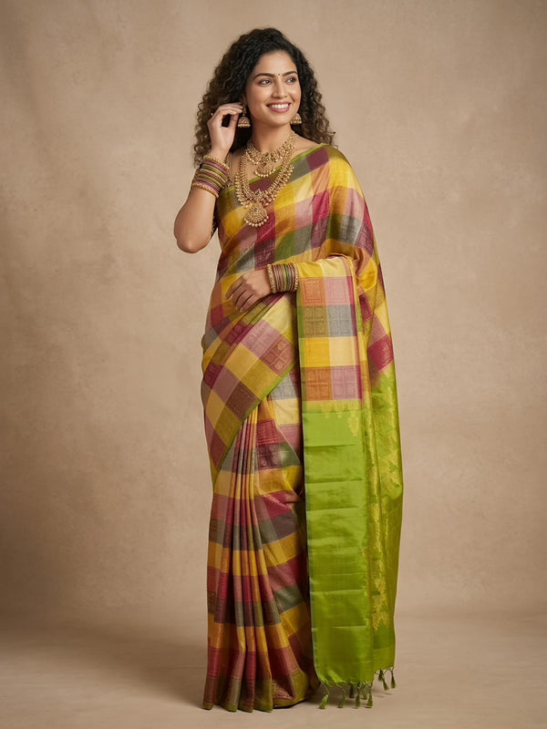 Tara-Pure Handloom  Double Warp Soft Silk Saree[Silk Mark Certified]