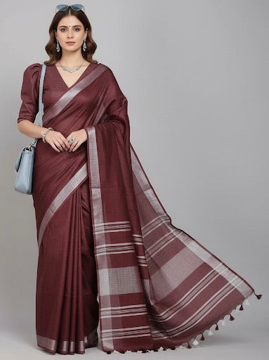 Aarna Semi-Linen Saree - Thugil