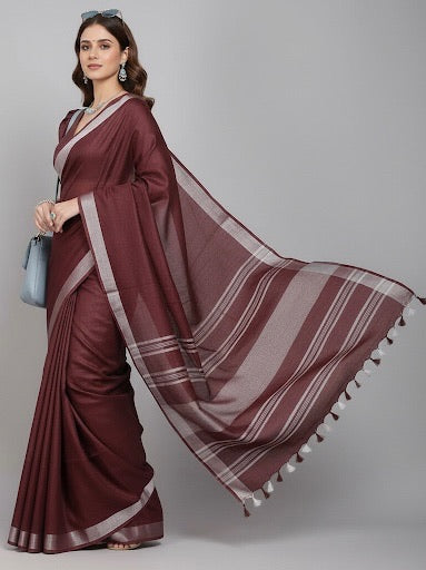 Aarna Semi-Linen Saree - Thugil