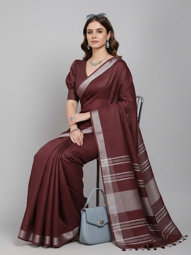 Aarna Semi-Linen Saree - Thugil