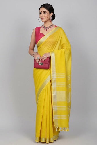 Aditi Semi-Linen Saree - Thugil