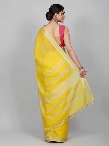 Aditi Semi-Linen Saree - Thugil