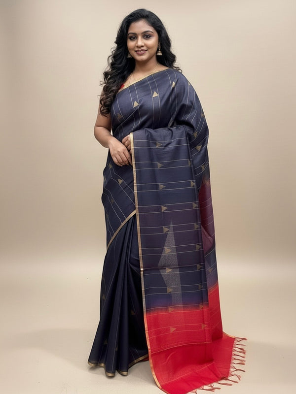 Amala - Premium Semi Tussar Silk Saree - Thugil