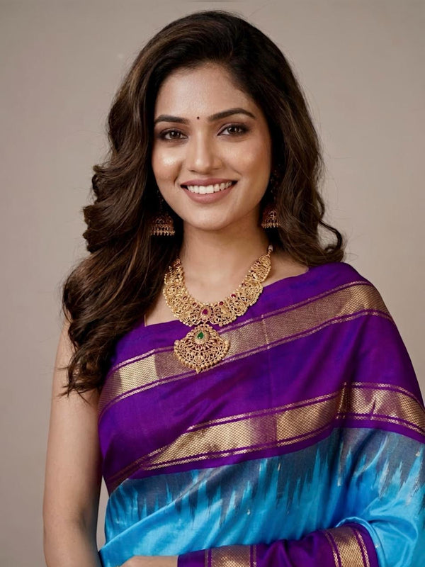 Neethi – Pochampally Double Ikkat Pure Silk Saree (Silk Mark Certified)