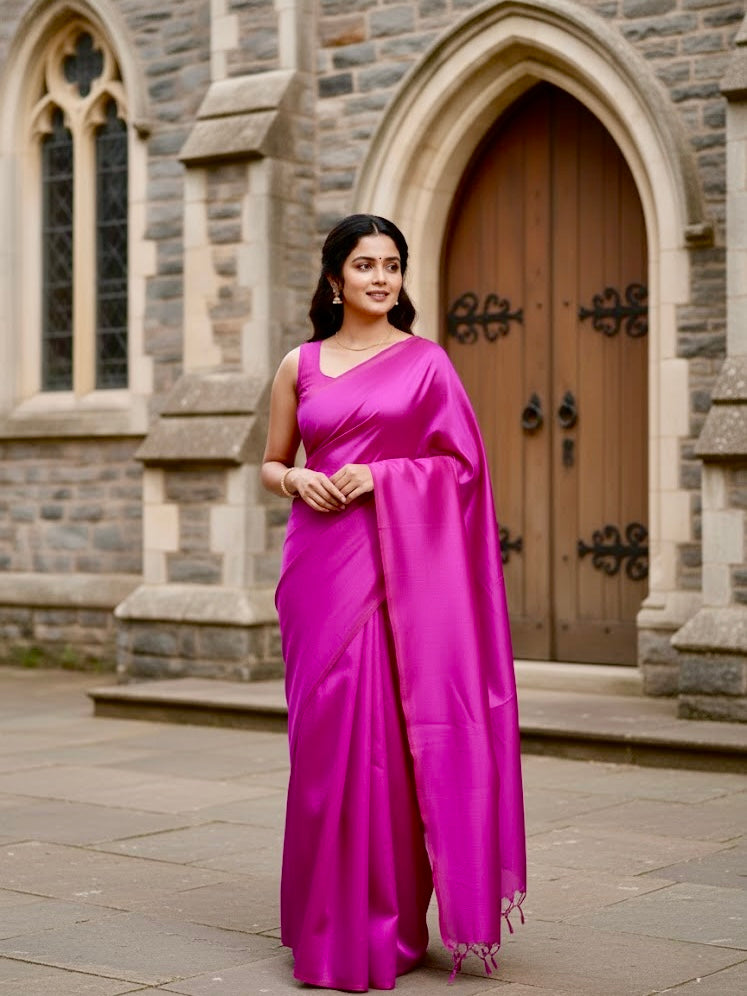 Nandhika – Premium 3-Ply Katan Silk Saree - Thugil