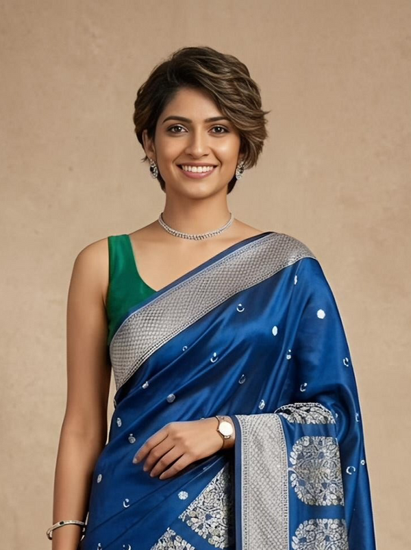 Nisma -Banarasi Handloom Mashru Katan Silk Saree