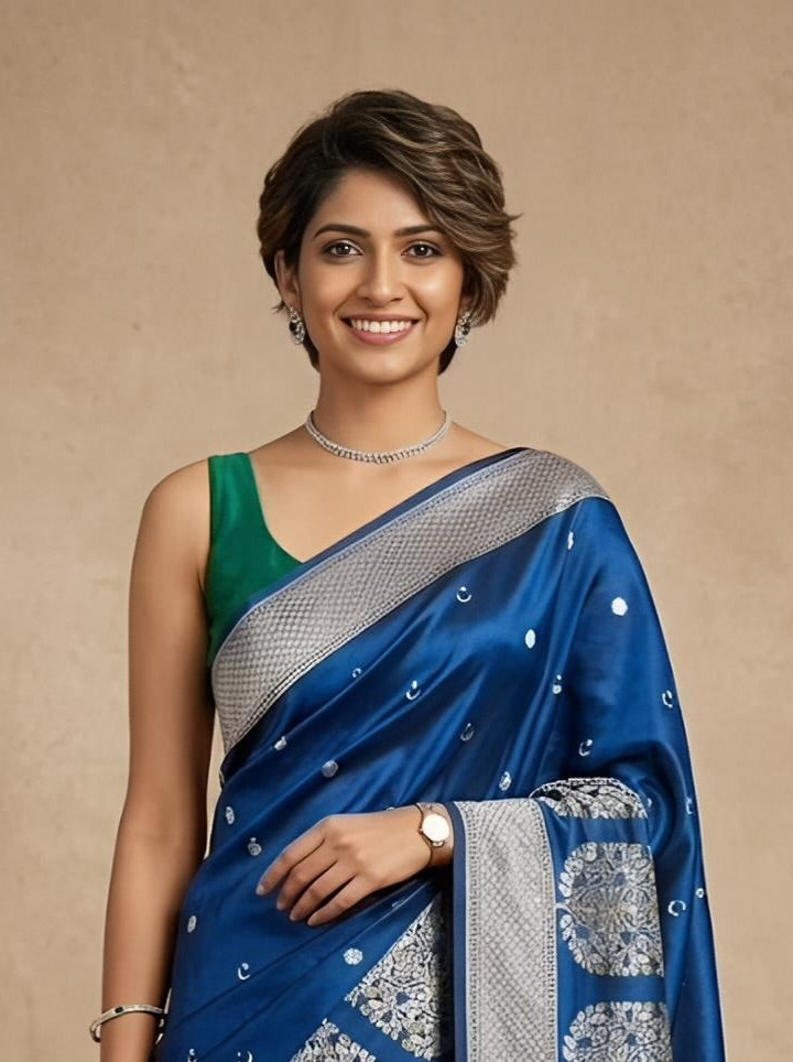 Nisma -Banarasi Handloom Mashru Katan Silk Saree