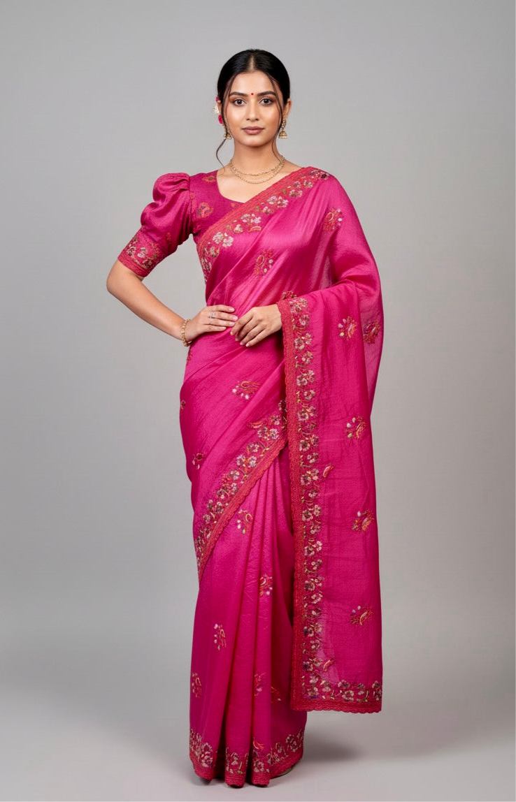 Samaira Soft Gold Crush SAREE - Thugil