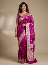 Nedra-Banarasi Handloom Mashru Katan Silk Saree