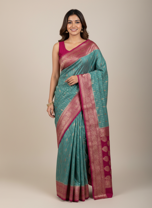 Ira – Banarasi Katan Georgette Saree