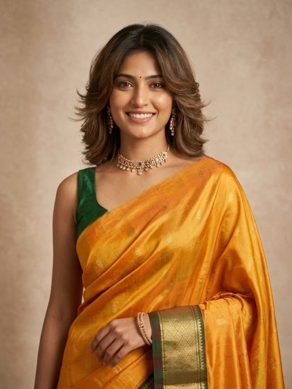 Kulamagal-Thirubuvanam Pure Handloom Silk Saree[Silk Mark Certified]