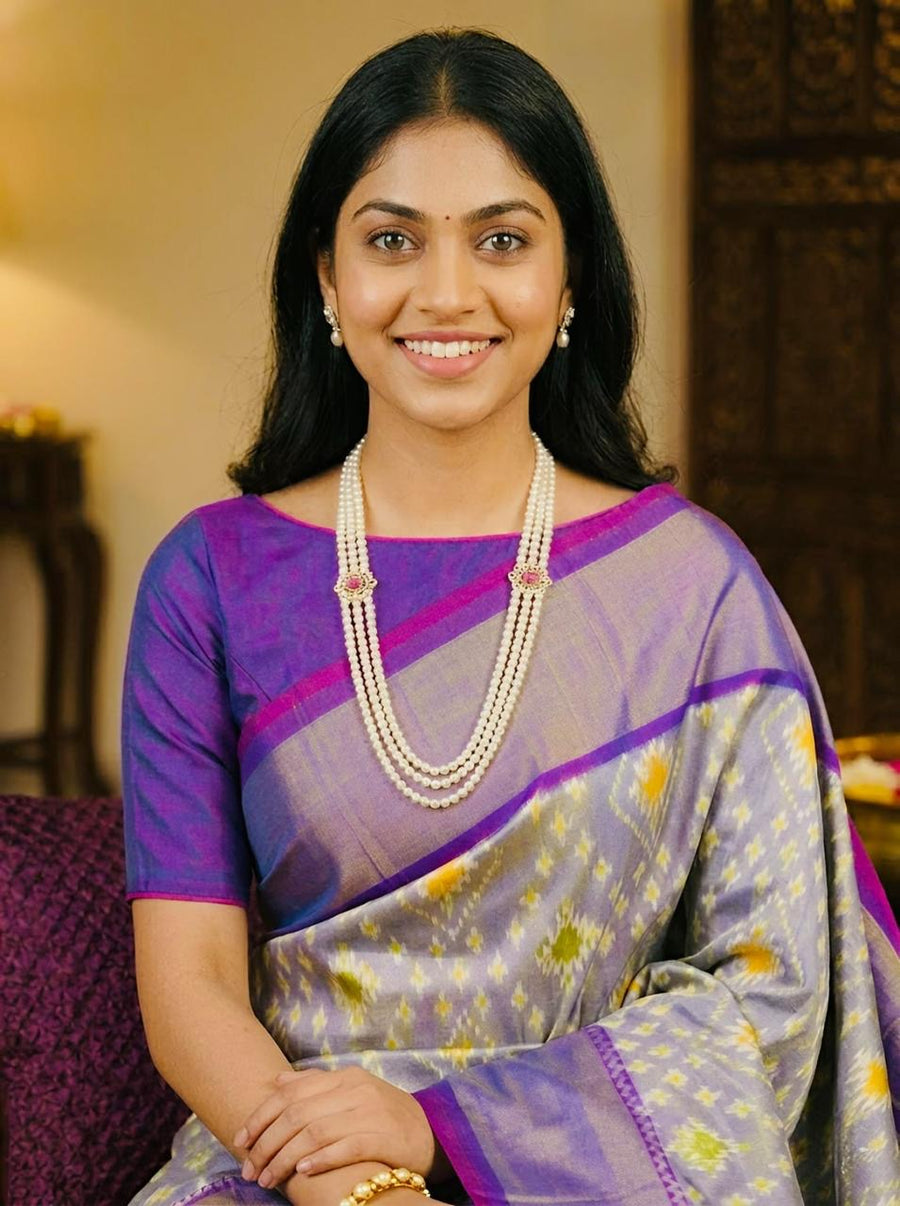 Mathumathi – Pochampally Double Ikkat Pure Silk Saree (Silk Mark Certified)