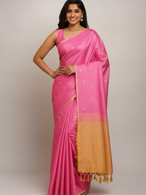 Devi - Premium Semi Tussar Silk Saree - Thugil