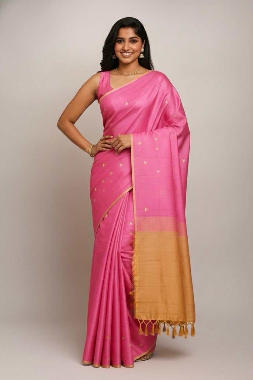 Devi - Premium Semi Tussar Silk Saree - Thugil