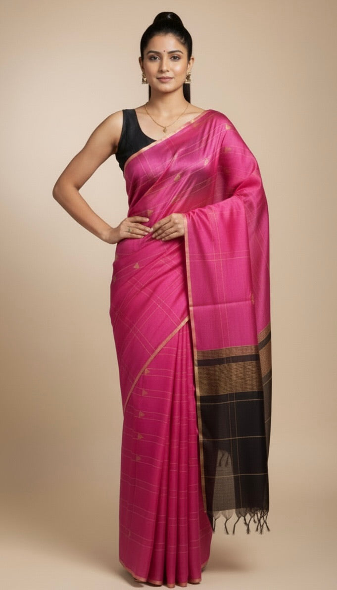 Dhanyasri- Premium Semi Tussar Silk Saree - Thugil