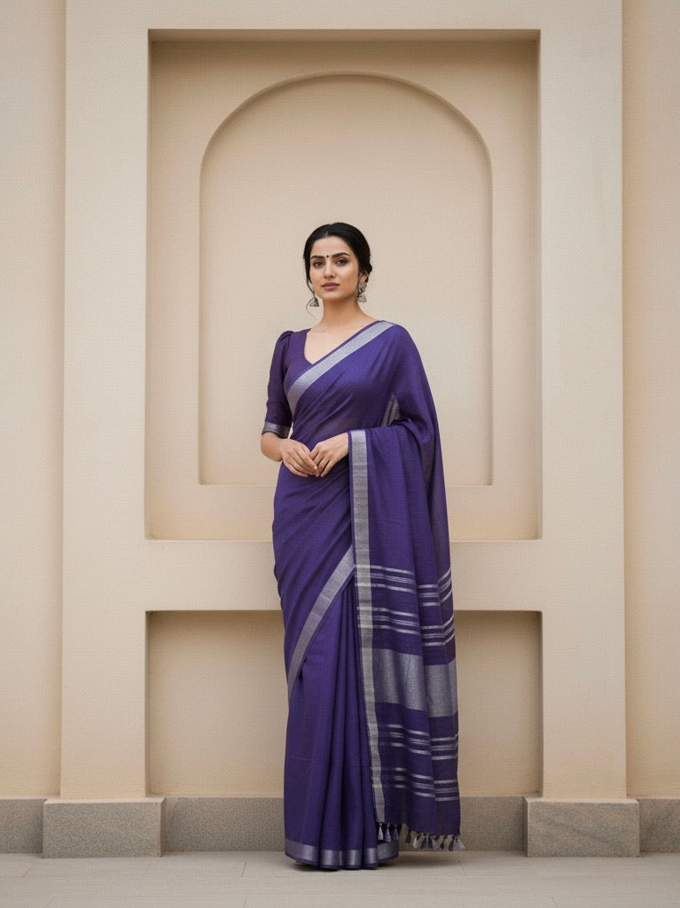 Dhwani Semi-Linen Saree - Thugil