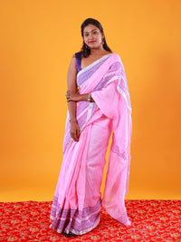 Pure Linen Saree- Gulaab - Thugil