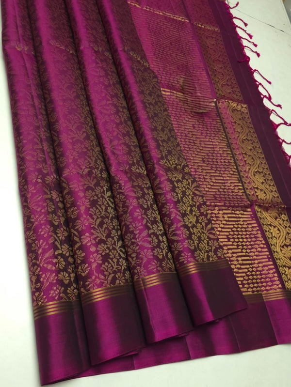 Manjara-Pure Handloom Double-Warp Soft Silk Saree[Silk Mark Certified]