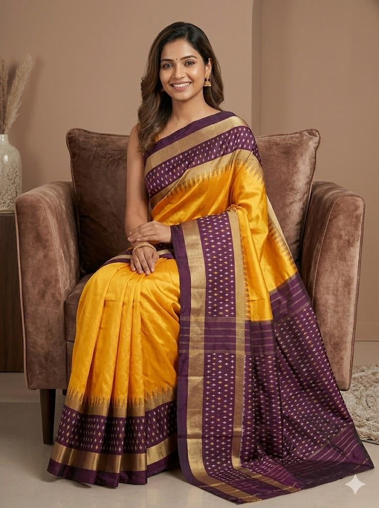 Niranjani – Pochampally Double Ikkat Pure Silk Saree (Silk Mark Certified)
