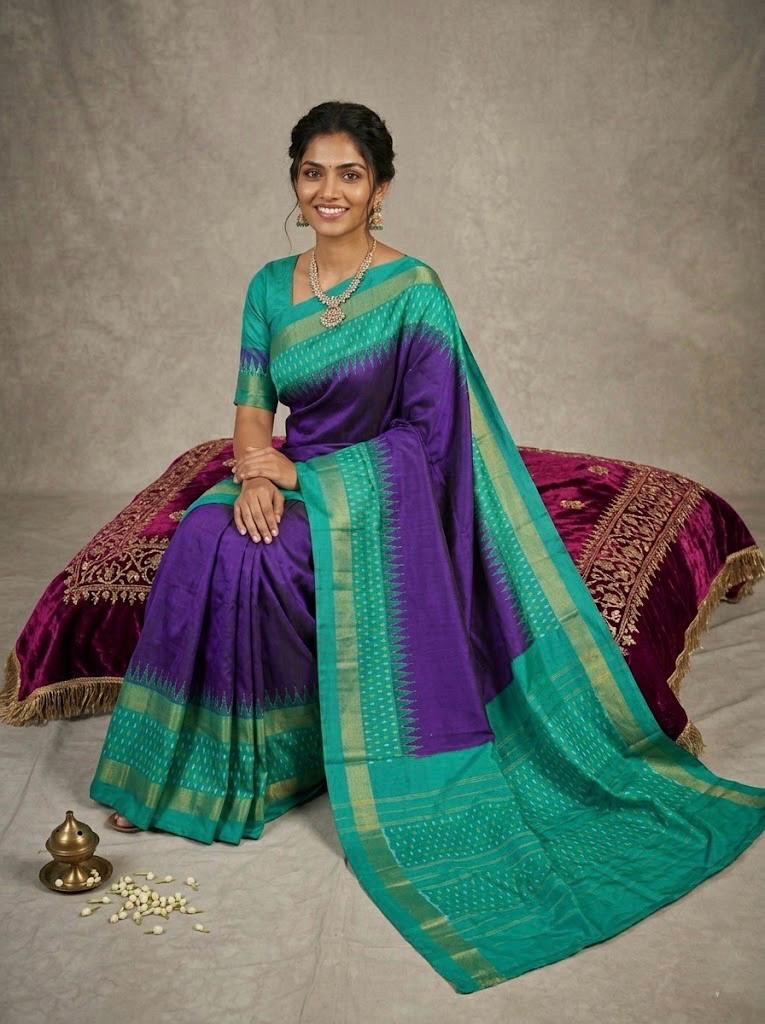 Sujatha – Pochampally Double Ikkat Pure Silk Saree (Silk Mark Certified)