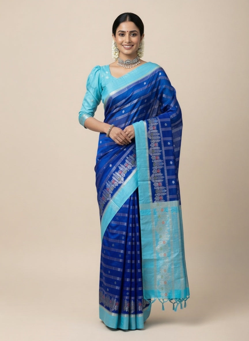 Meera Banarasi Katan Silk Saree with Minakari Border - Thugil