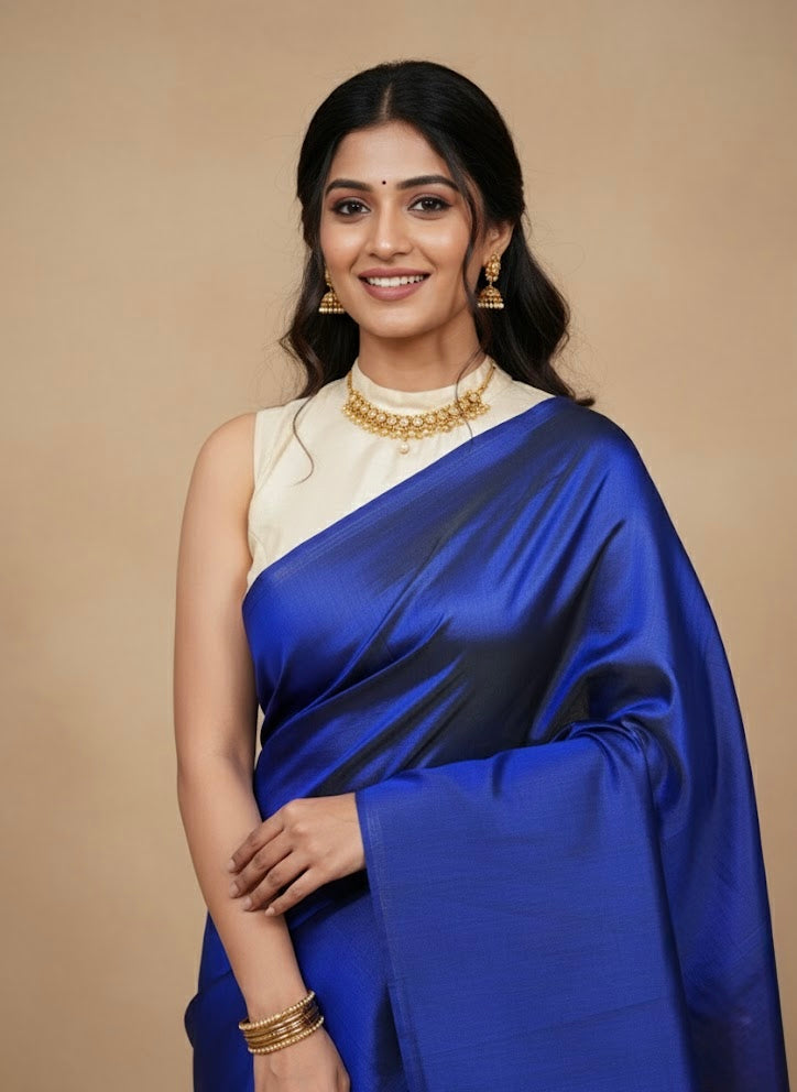 Kanisha Royal Blue Katan Silk Saree - Thugil