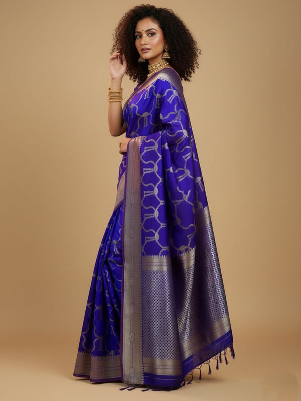 Heena- Semi Kathan Royal Blue - Thugil
