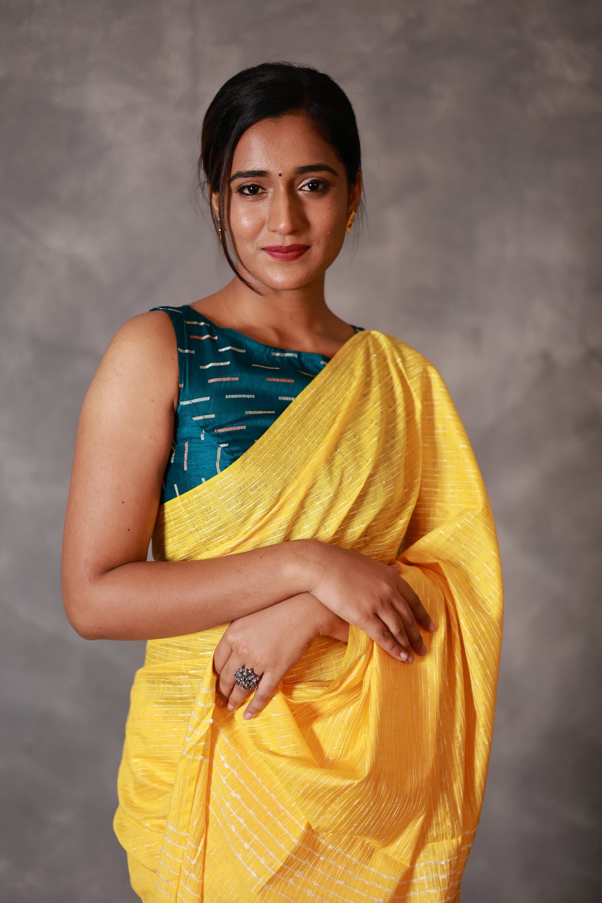 Semi Tussar Yellow - Aditi - Thugil