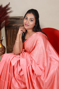 Semi Tussar Saree - Peach - Thugil