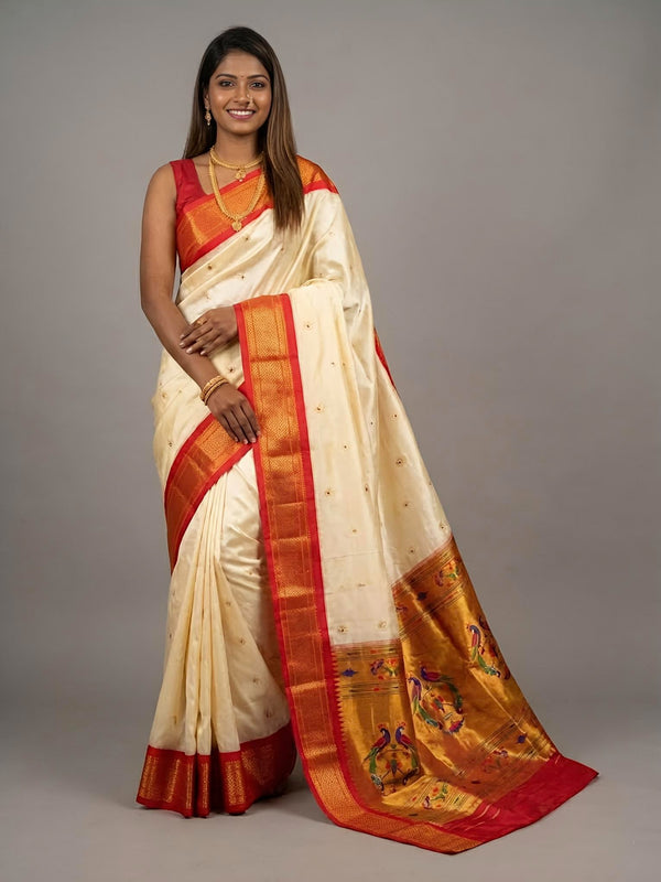 Sheena- Kadiyal Paithani Pure Silk Saree