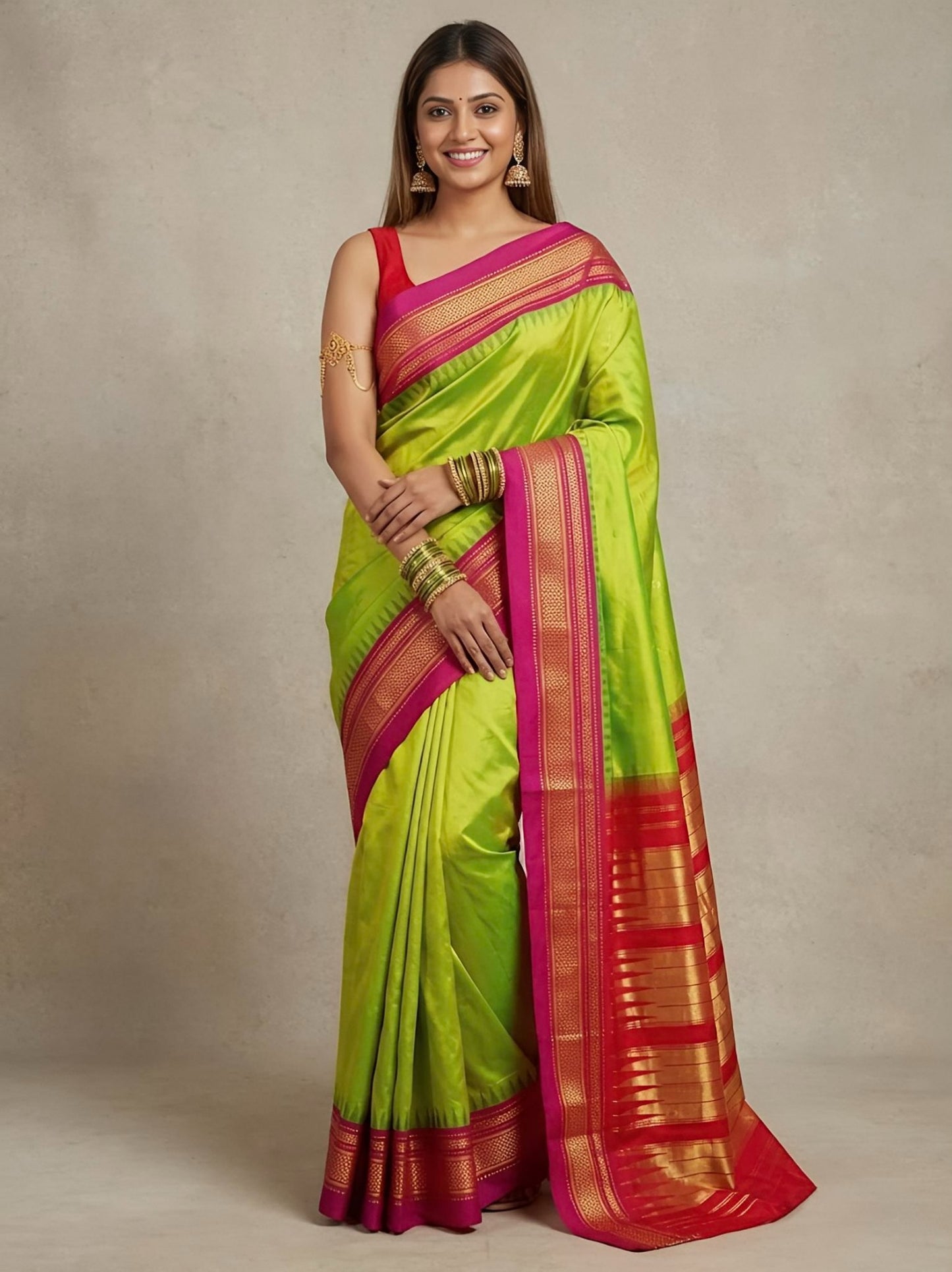 Shenbaga-Irkal Paithani Pure Silk Saree