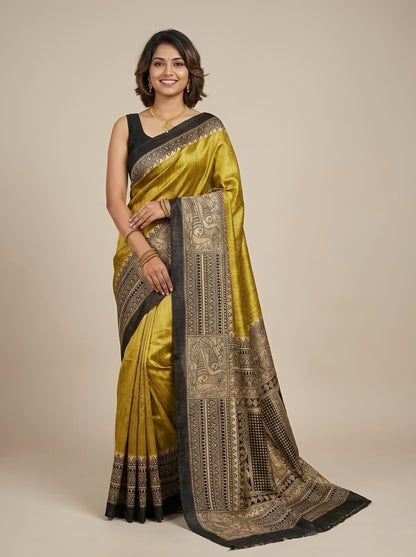 Maryam– Pure Tussar Ghicha Silk Saree (Silk Mark Certified)