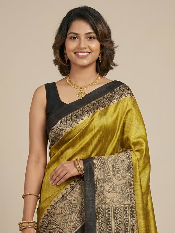 Maryam– Pure Tussar Ghicha Silk Saree (Silk Mark Certified)