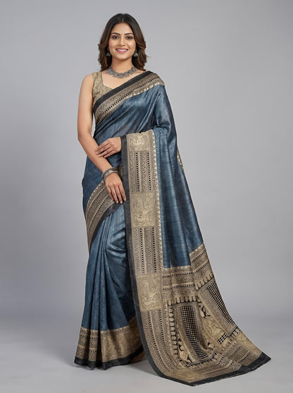 Zainab– Pure Tussar Ghicha Silk Saree (Silk Mark Certified)