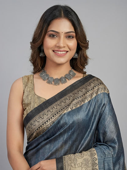 Zainab– Pure Tussar Ghicha Silk Saree (Silk Mark Certified)